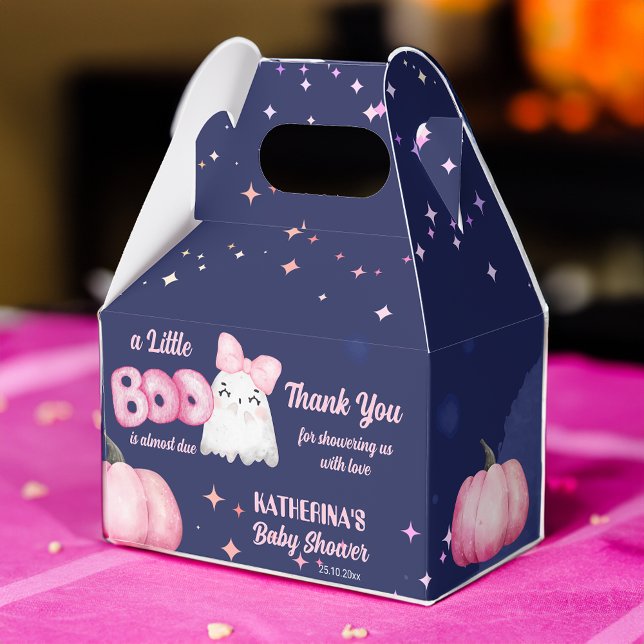 Little boo Halloween baby girl ghost baby shower Favour Box (Little boo Halloween baby girl ghost baby shower Favor Box pink and blue favor box)