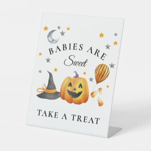 Little Boo Halloween Baby Shower Babies Are Sweet Pedestal Sign