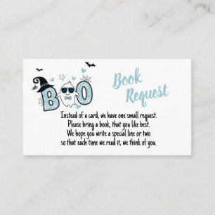 LITTLE BOO  HALLOWEEN BABY SHOWER BOOK REQUEST ENCLOSURE CARD