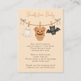 Little Boo Halloween Baby Shower Books for Baby Enclosure Card