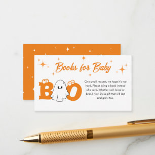 Little Boo Halloween Baby Shower Books For Baby Enclosure Card