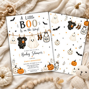 Little Boo Halloween Baby Shower Clothesline Invitation