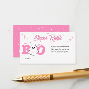 Little Boo Halloween Baby Shower Diaper Raffle Enclosure Card