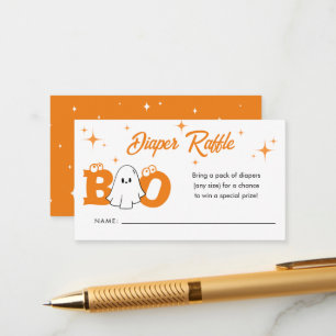 Little Boo Halloween Baby Shower Diaper Raffle Enclosure Card