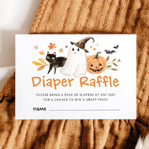 Little Boo Halloween Baby Shower Diaper Raffle Enclosure Card