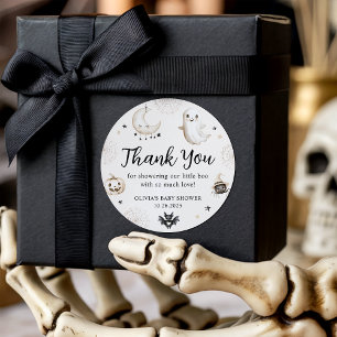 Little Boo Halloween Baby Shower Favor Thank You Classic Round Sticker