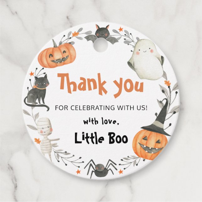 Little Boo Halloween Baby Shower Favour Tag (Front)