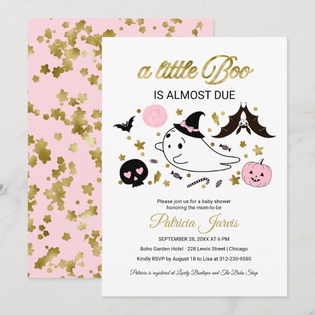 Little Boo Halloween Baby Shower Invitation (Front/Back)
