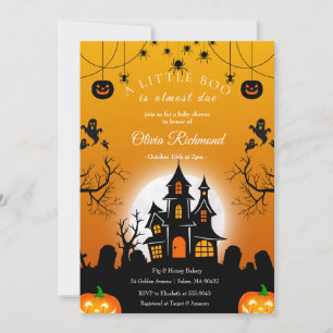 Little Boo Halloween Baby Shower Invitation