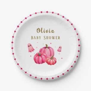 Little Boo Halloween Baby Shower Paper Plate