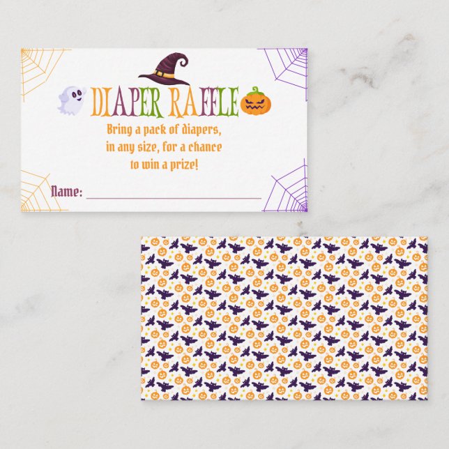 Little Boo Halloween Baby Shower Party Business Card (Front/Back)