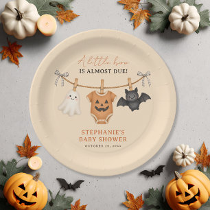 Little Boo Halloween Baby Shower Personalised Paper Plate
