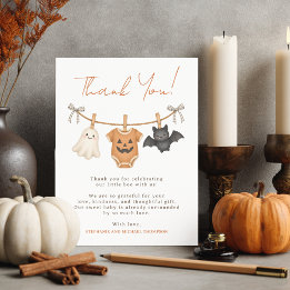 Little Boo Halloween Baby Shower Personalised Thank You Card