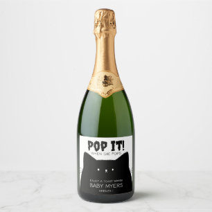 Little Boo Halloween Baby Shower Pop it when she Sparkling Wine Label