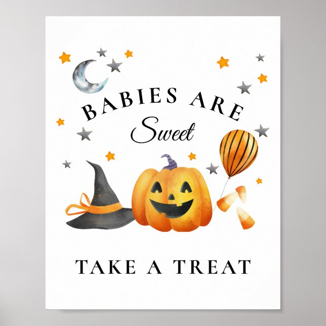 Little Boo Halloween Baby Shower Sweet Favours Poster (Front)