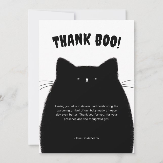 Little Boo Halloween Baby Shower Thank You Card (Front)