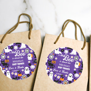 Little boo Halloween baby shower thank you favour Classic Round Sticker