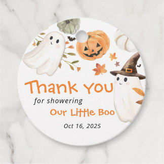Little Boo Halloween Baby Shower Thank You Favour Tags