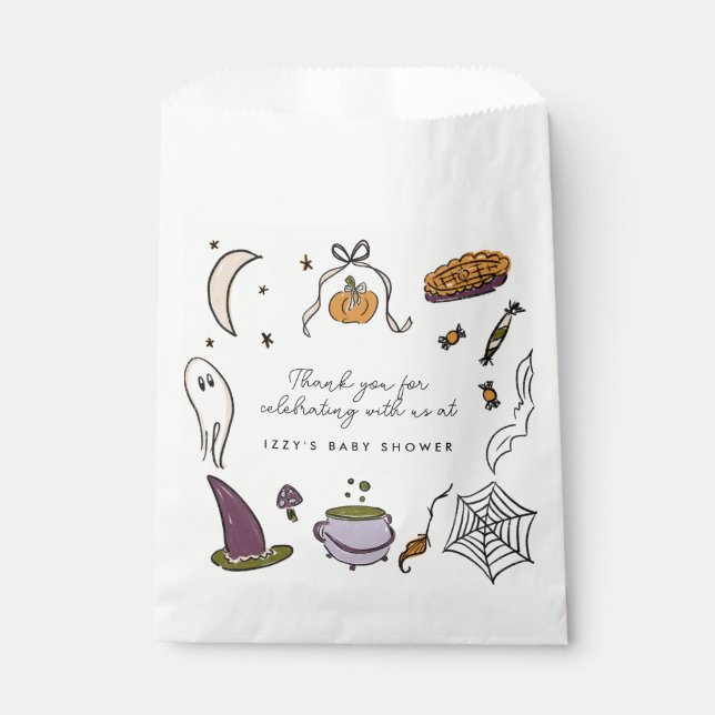 Little Boo Halloween Baby Shower Thank You Party Favour Bags (Front)