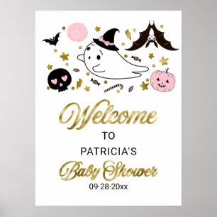 Little Boo Halloween Baby Shower Welcome Sign 