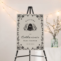Little Boo Halloween Baby Shower Welcome Sign