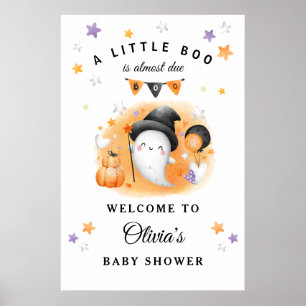 Little Boo Halloween Baby Shower Welcome Sign