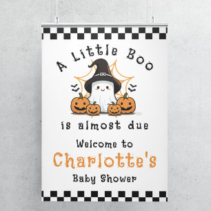 Little Boo Halloween Baby Shower Welcome Sign