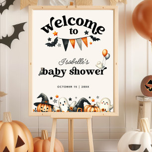 Little Boo Halloween Baby Shower Welcome Sign