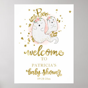 Little Boo Halloween Baby Shower Welcome Sign 