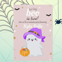 Little Boo Halloween Birthday Invitation