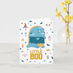 Little Boo Halloween Blue Monster Card