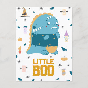 Little Boo Halloween Blue Monster Postcard