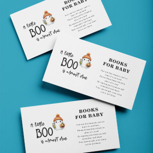 Little Boo Halloween Books for Baby Baby Shower  Enclosure Card
