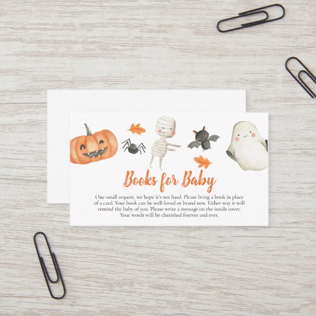 Little Boo Halloween Books for Baby Business Card (Front/Back In Situ)