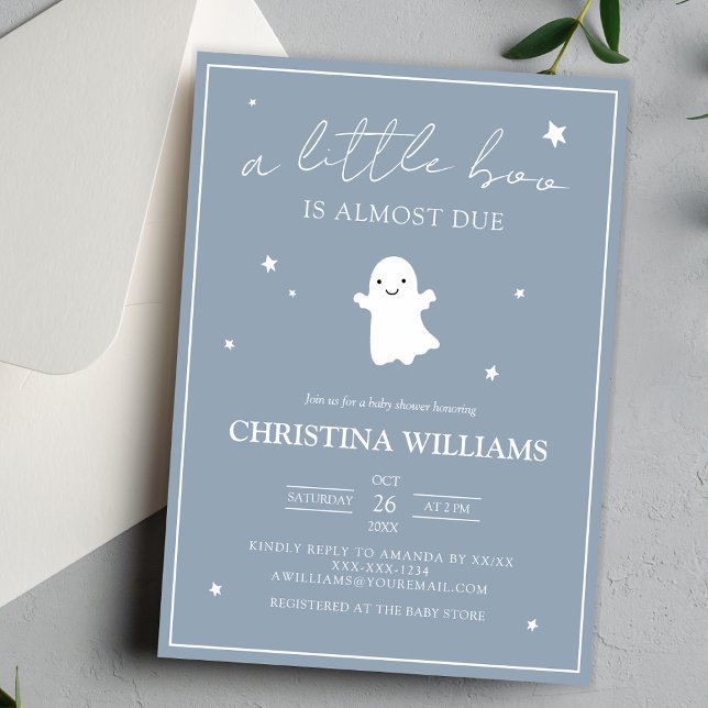 Little Boo Halloween Boy Baby Shower Invitation (Creator Uploaded)