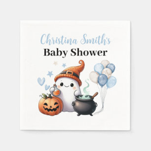 Little Boo Halloween Boy Baby Shower Paper Napkin
