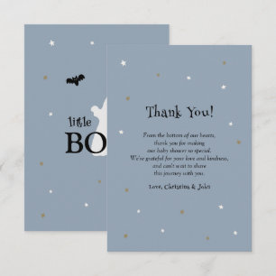 Little Boo Halloween Boy Baby Shower Thank You Card