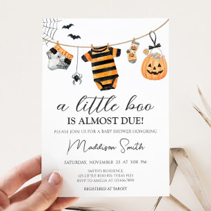 Little Boo Halloween Clothesline Baby Shower Invitation