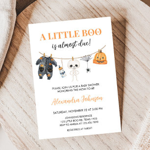 Little Boo Halloween Clothesline Baby Shower Invitation