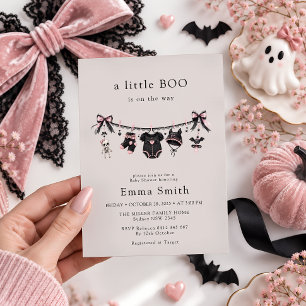 Little Boo Halloween Clothesline Baby Shower Invitation