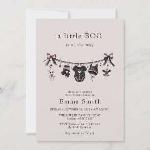Little Boo Halloween Clothesline Baby Shower Invitation