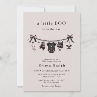 Little Boo Halloween Clothesline Baby Shower Invitation