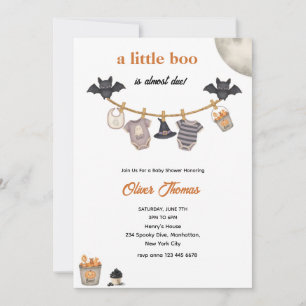 Little Boo Halloween Clothesline Baby Shower  Invitation