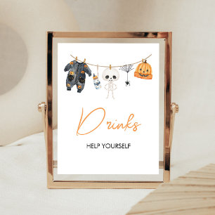 Little Boo Halloween Clothesline Drinks Sign