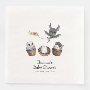 Little Boo Halloween cupcake Baby Shower Napkin