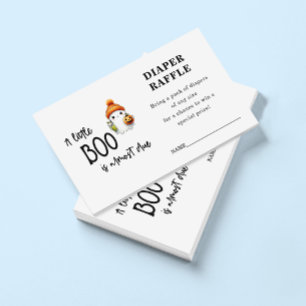 Little Boo Halloween Diaper Raffle Baby Shower  Enclosure Card