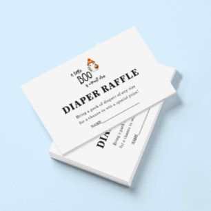Little Boo Halloween Diaper Raffle Baby Shower  Enclosure Card