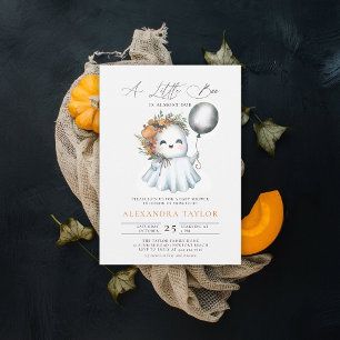 Little Boo Halloween Fall October Cute Girl Shower Invitation