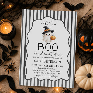 Little Boo Halloween Ghost 2nd Birthday Invitation