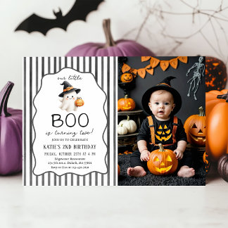 Little Boo Halloween Ghost 2nd Birthday Invitation